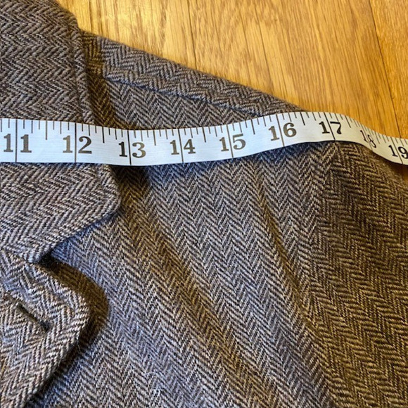 Sunny Sports Mens Large Wool Blend Tweed Blazer 4 Button Herringbone Lined - Picture 12 of 15